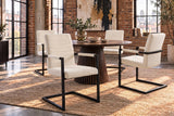 Cantilever chair LOFT w/ armrests cord beige metal frame black