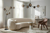 Pendant lamp LIQUID DIAMOND 5 glass lampshades smoked look