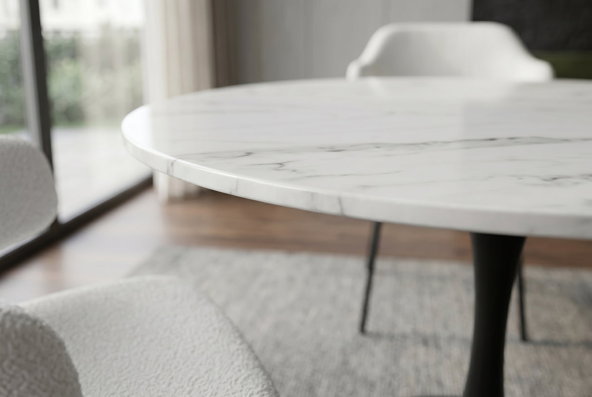 Bistro table LYON 80cm round ceramic white