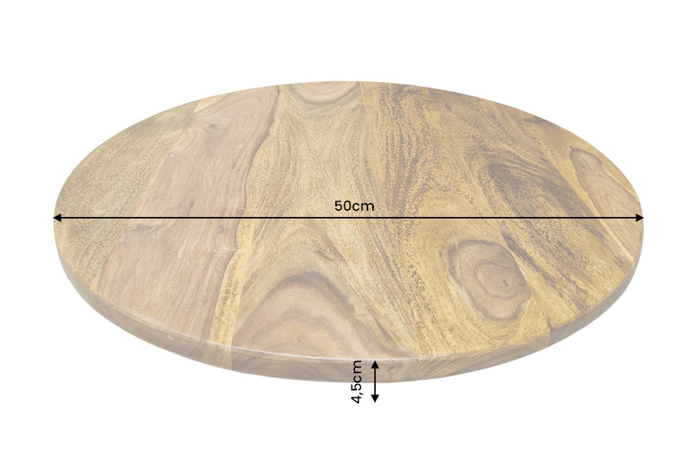 Turnplate MAKASSAR 50cm 360° sheesham wood brown stone finish