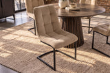 Freischwinger MIAMI quadratische Steppung Cord taupe mit schwarzem Metallgestell
