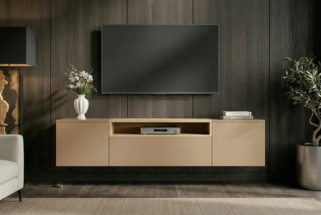 TV-Wand LOFT 160 cm hängend naturgrau