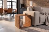 Side table MAKASSAR 45cm w/ open storage compartment mango wood natural