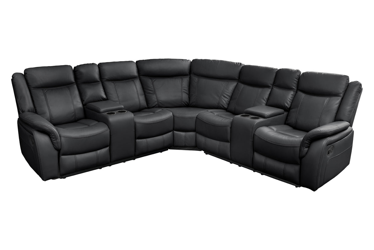 Cinema armchair HOLLYWOD 5-seater artificial leather black