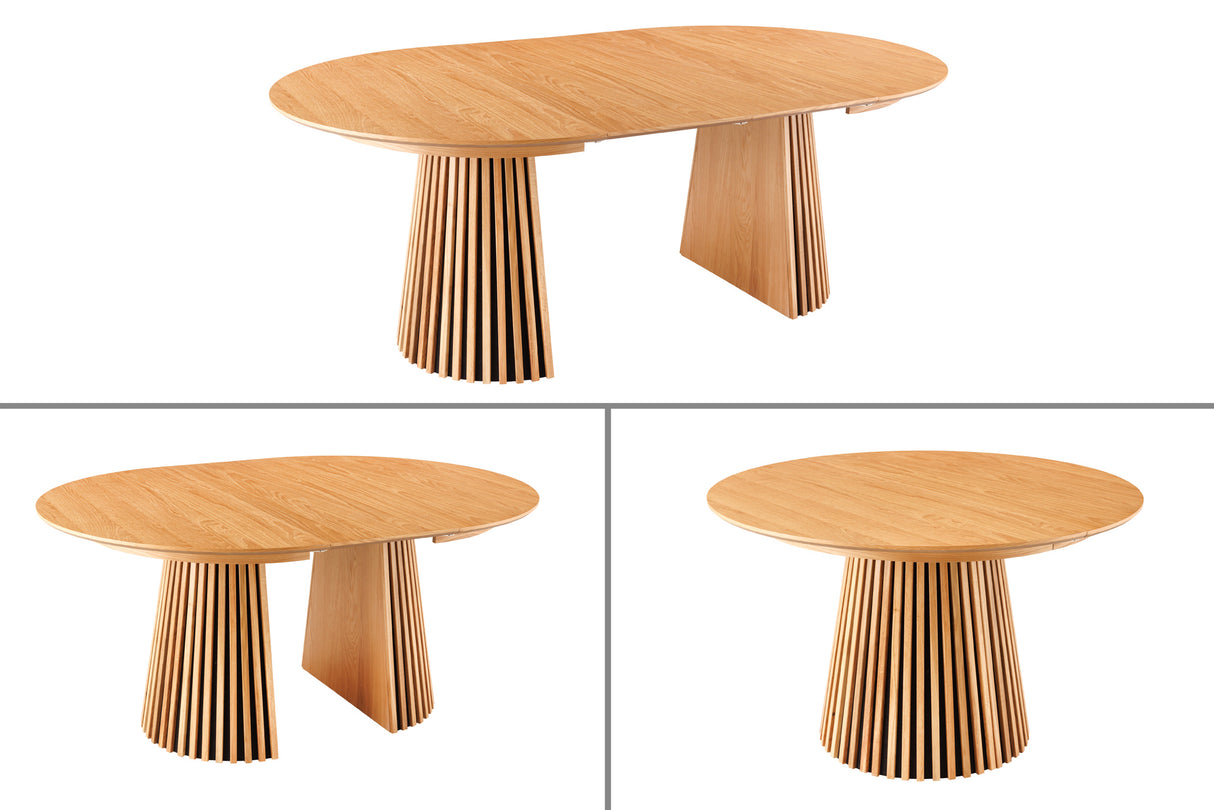 Dining table VALHALLA WOOD round 120-160-200cm extandable oak natural