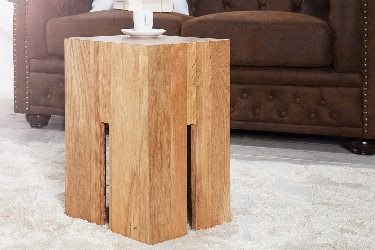 Stool side table CASTLE 45cm wild oak