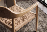 Chair KENNEDY wicker seat w/ armrests recyled pine wood natural