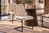 Freischwinger MIAMI quadratische Steppung Cord beige mit schwarzem Metallgestell