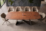 Dining table INFINITY 180-220-260cm boat-shaped extendable spanish ceramic rust brown