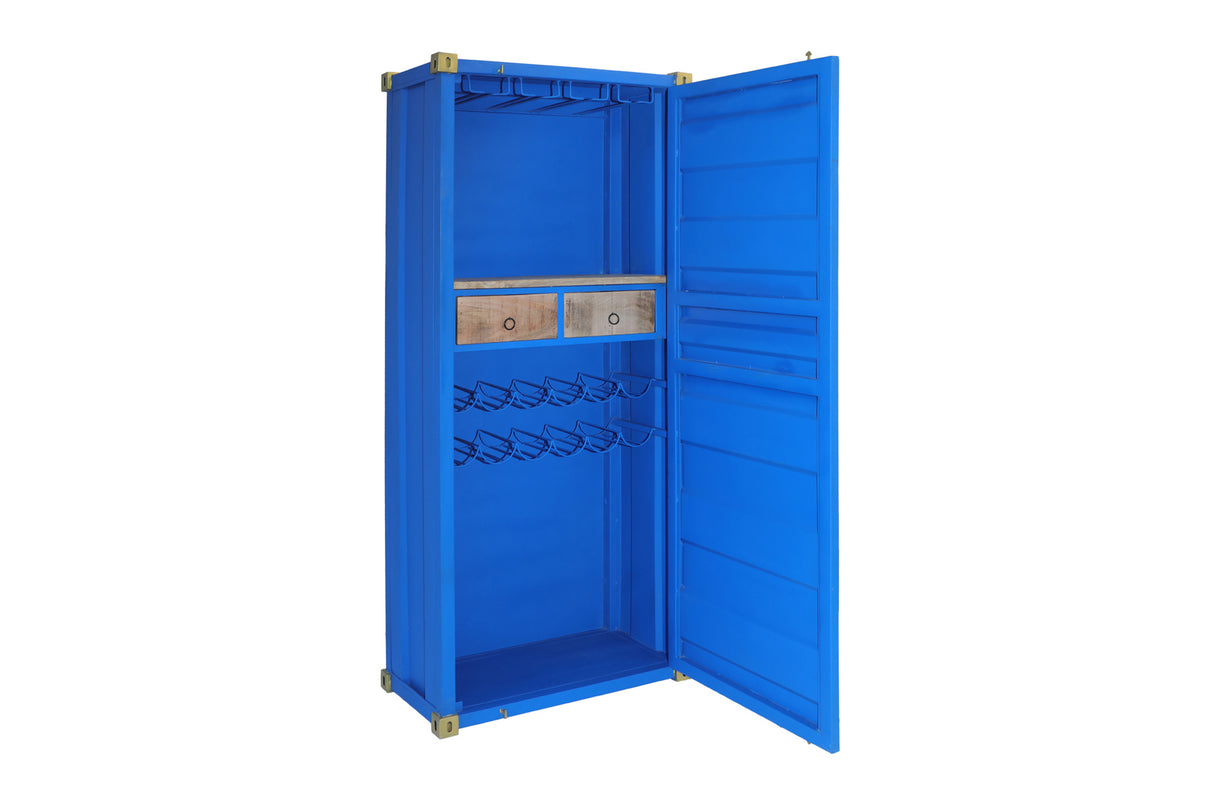 Bar cabinet Container GLOBETROTTER 180cm blue