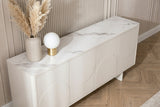 Sideboard SAVOY 180 cm 3D mit weißer Marmorkeramikplatte