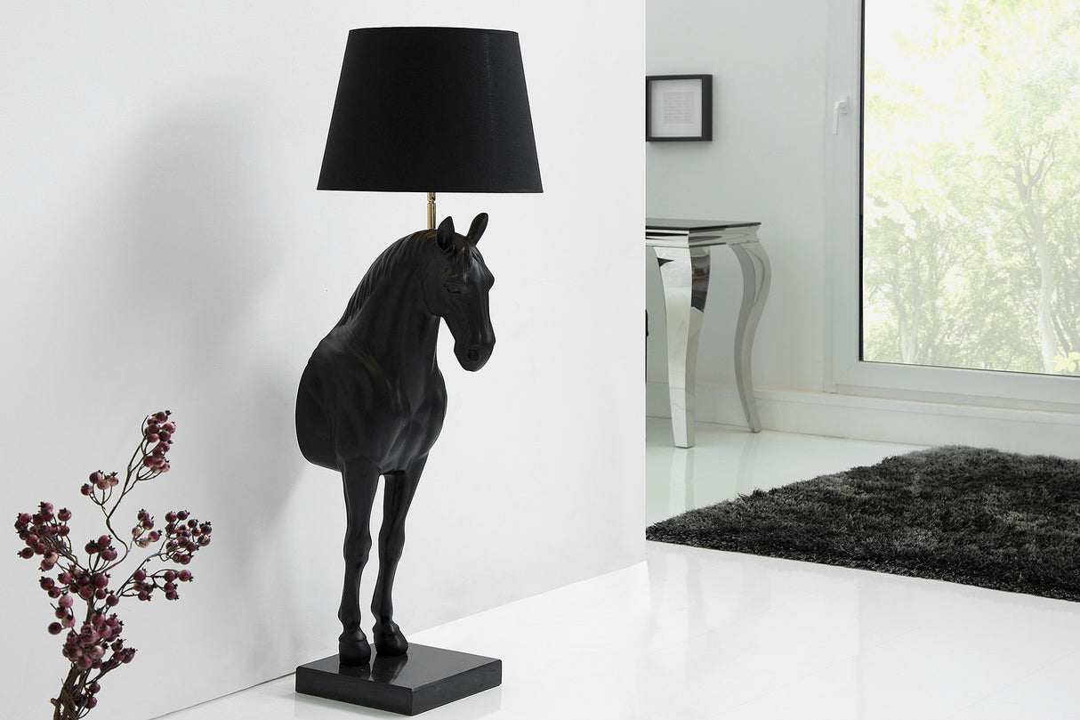 Stehlampe BLACK BEAUTY 130cm schwarzes Pferd