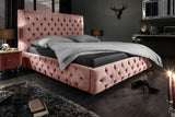 Bed PARIS CHESTERFIELD 160x200cm velvet dusky pink