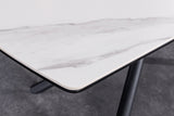 Dining table MIKADO 180-230cm extendable ceramic white marble top