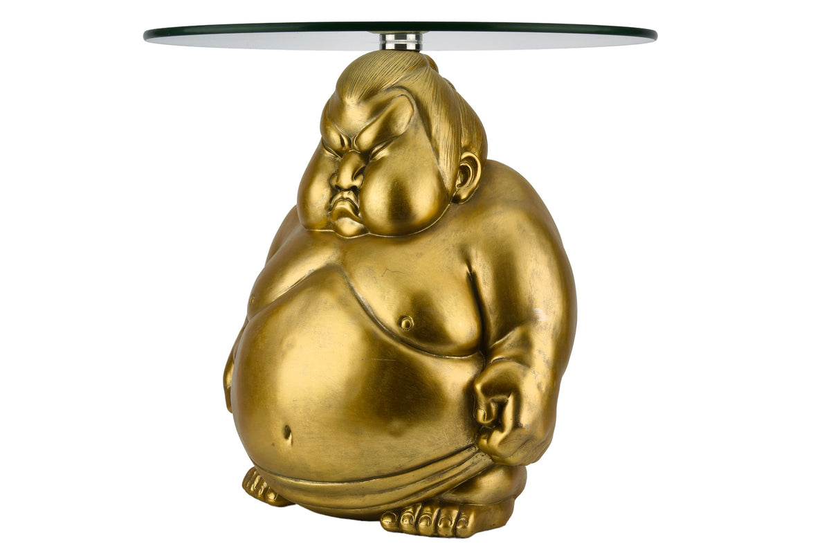 Coffee table SUMO 55cm round glass gold