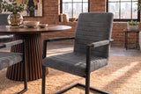 Cantilever chair LOFT w/ armrests cord grey metal frame black