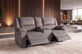 Kinosessel HOLLYWOOD 2-Sitzer Relaxfunktion mit Stauraum Samt grau