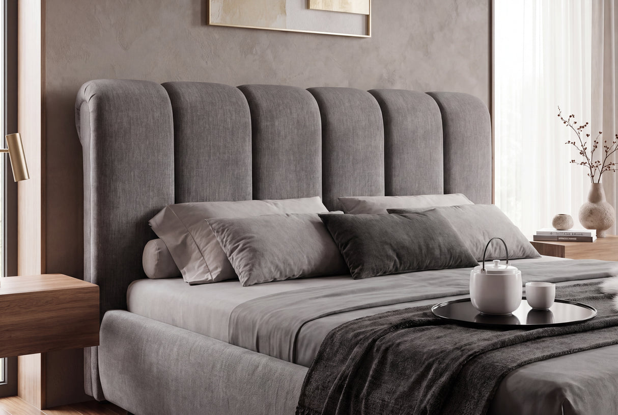 Bed MILANO 180x200cm vogue velour velvet grey