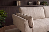 Sofa bed DIVANI 220cm 3-seater velvet champagne beige