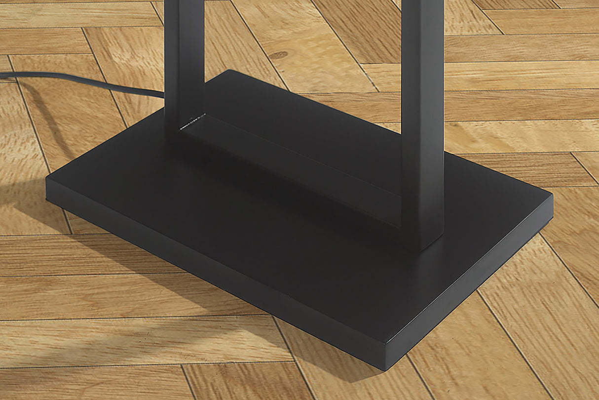 Floor lamp COLLEEN 160cm metal black w/ white lampshade