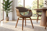 Stuhl ORGANIC Esche furniert Strukturstoff grau