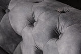 Sofa CHESTERFIELD 205cm 3-Sitzer Samt grau