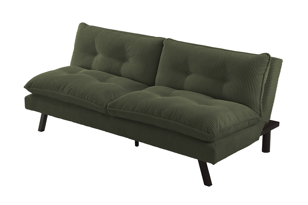 Sofa bed COCOONING 190cm 3-seater cord green