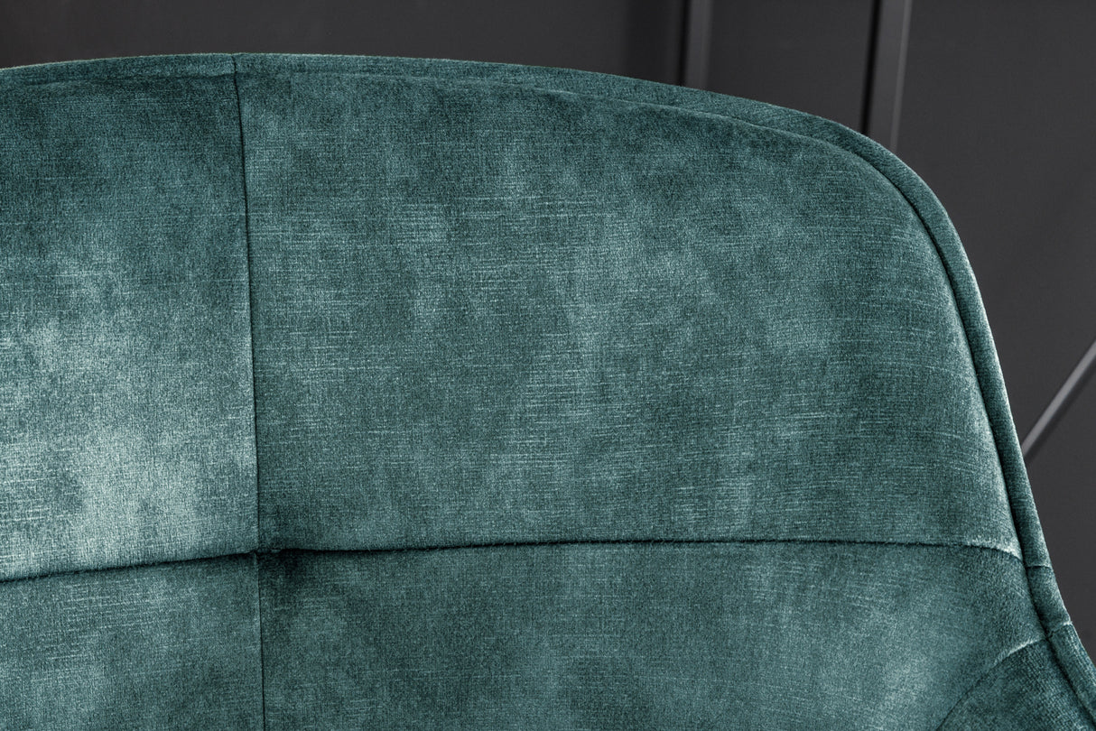 Bar chair EUPHORIA 74cm velvet teal