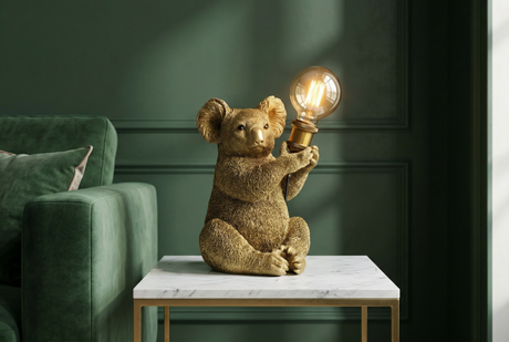 Table lamp KOALA 30cm gold sculpture