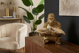 Skulpture GORILLA 40cm leafbowl gold beige