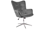 Swivel seat LOUNGER 100-110cm velvet grey rotatable