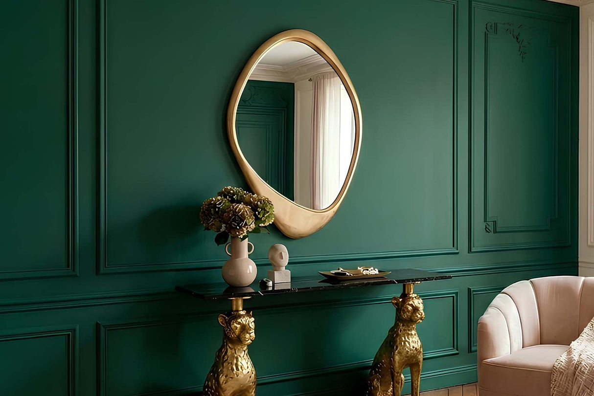 Wall mirror ORGANIC 90cm gold