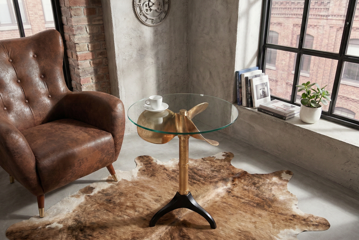 Beistelltisch OCEAN 75cm gold ohne Glasplatte