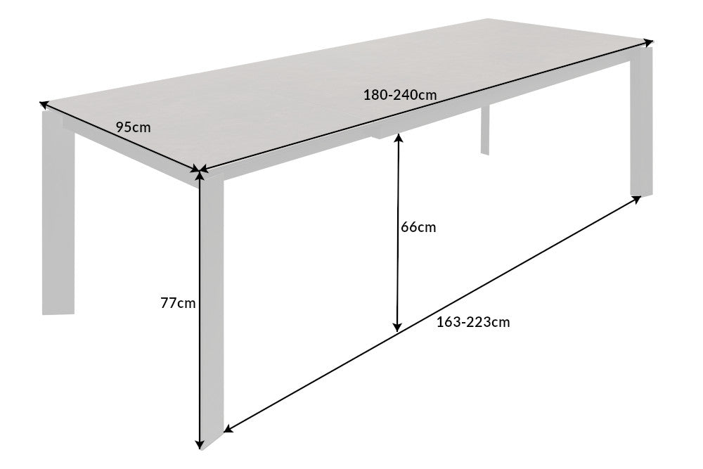 Esstisch X7 180-240cm Keramik anthrazit