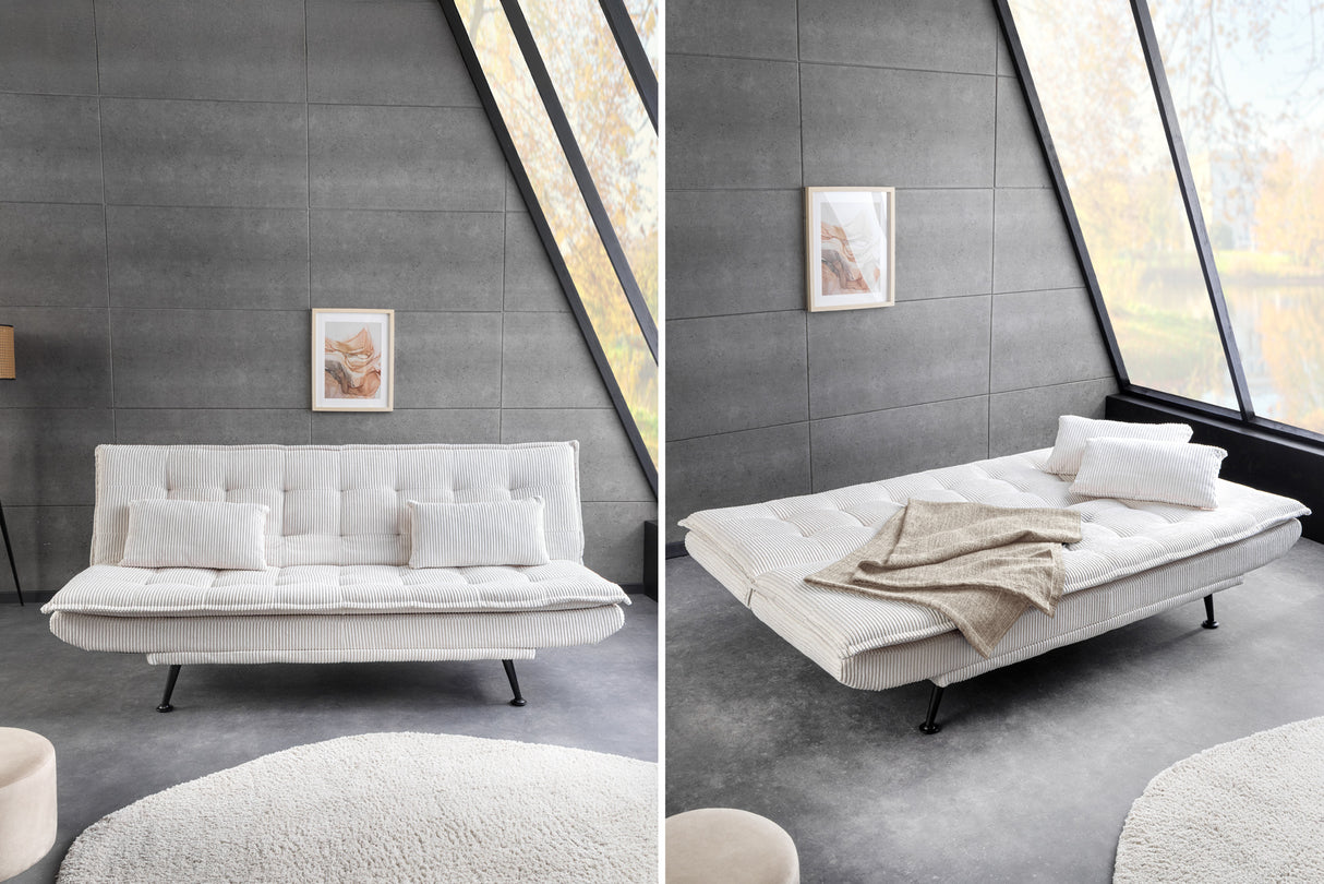 Sofa bed JAZZ 195cm 3-seater cord beige