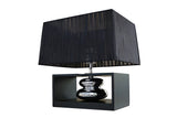Tischleuchte GRACIA 35cm m/ verstellbarem Lampenschirm schwarz-silber