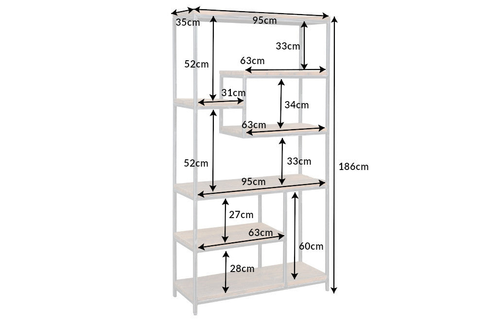 Shelf BARRACUDA 185cm recycled wood