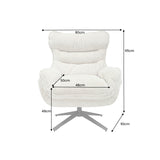 Sessel CLOUD 360° drehbar Strukturstoff champagnerbeige mit schwarzem Metallgestell