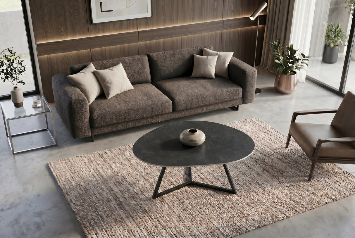 Coffee table MARVELOUS 90cm ceramic grey