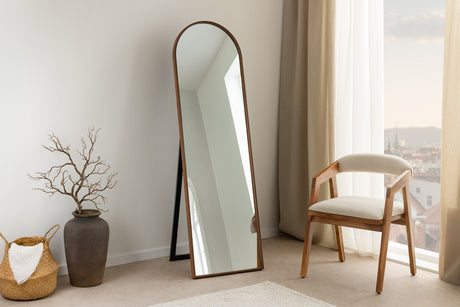 Standing mirror PORTRAIT 165cm walnut wood veneered