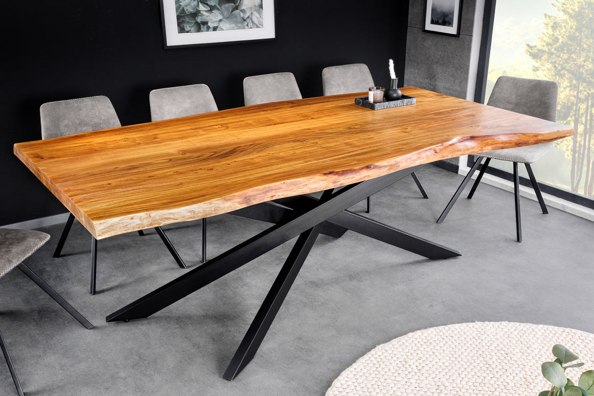 Dining table MAMMUT 200cm acacia wood 35mm natural brown