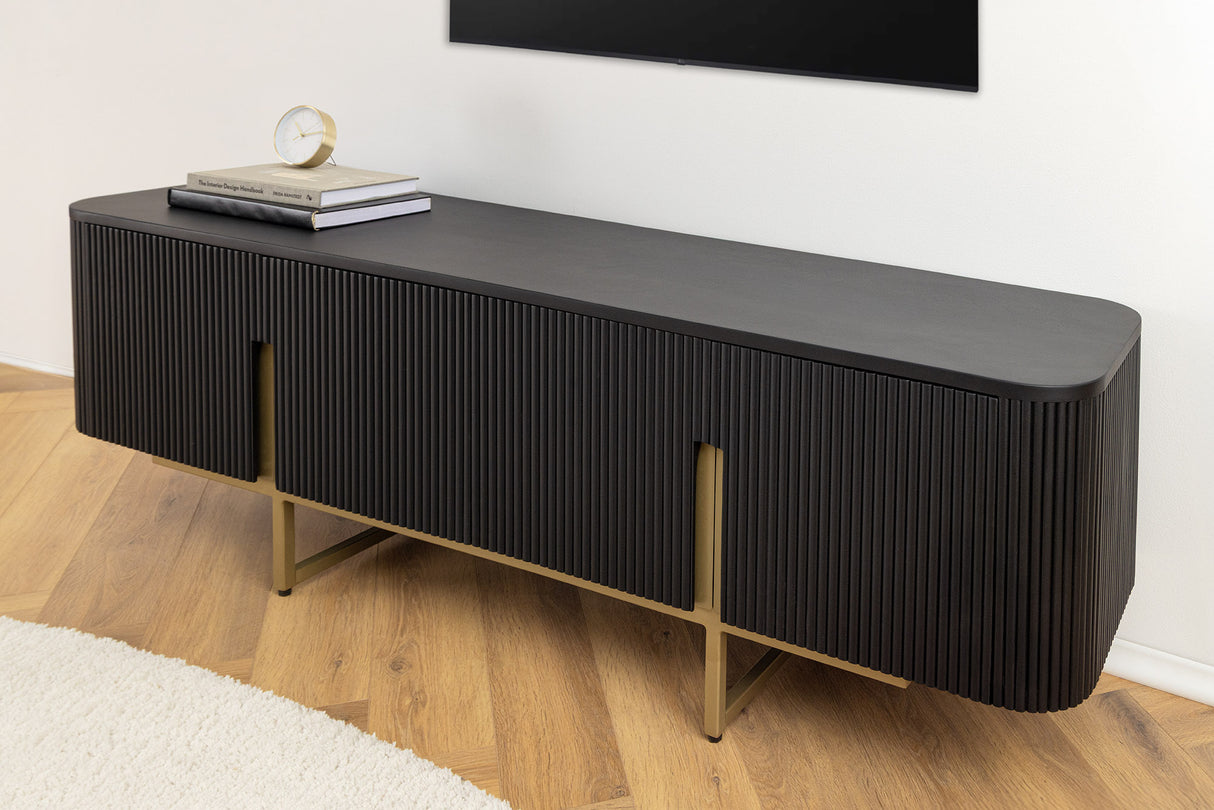 TV-Board GATSBY 160cm retro style mango black gold