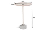 Side table TRAYFUL 55cm round 40cm cacia top and marble base