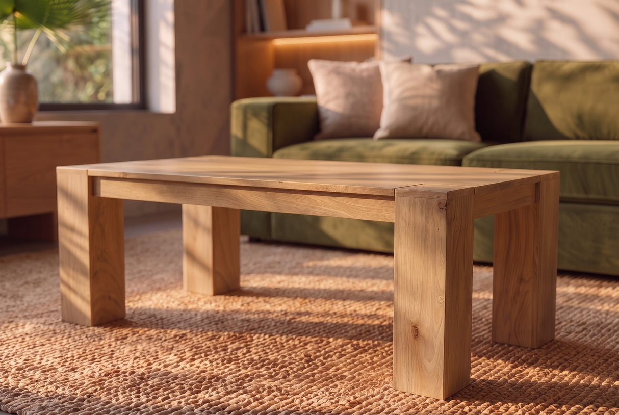 Couchtisch MAKASSAR 100cm Mangoholz cremefarben