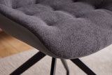 Chair DIVANI retro style artificial leather microfibre dark grey black