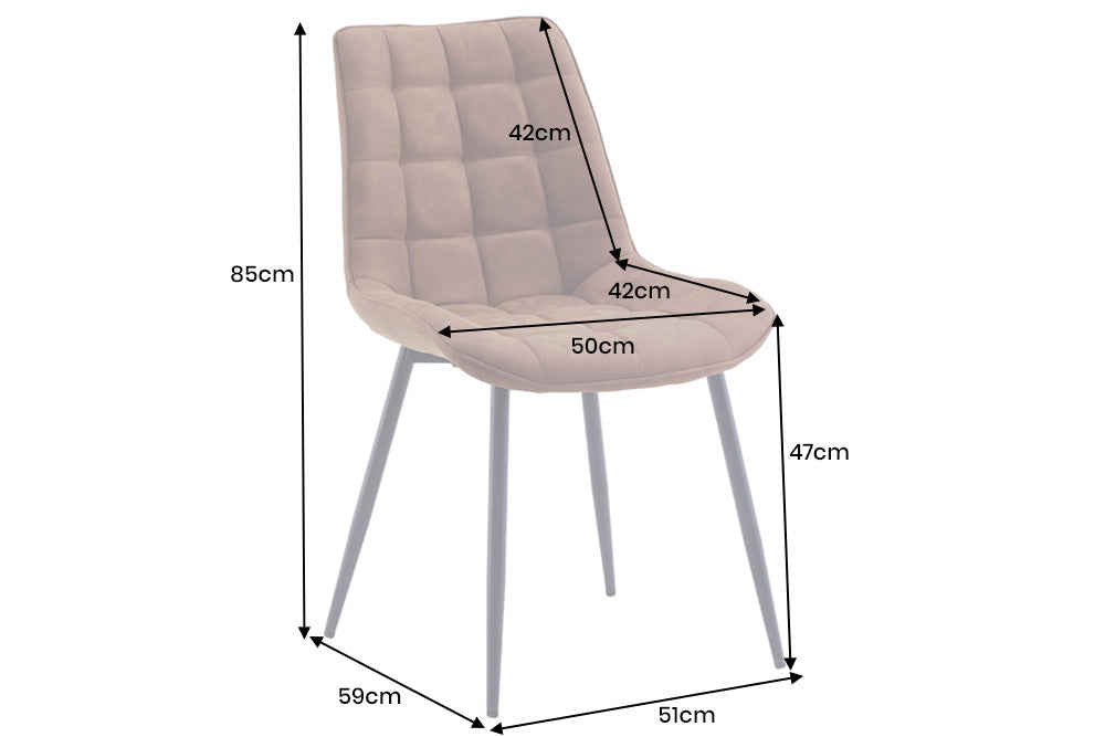 Stuhl ROADSTAR Microfaser cognac mit schwarzen Metallbeinen