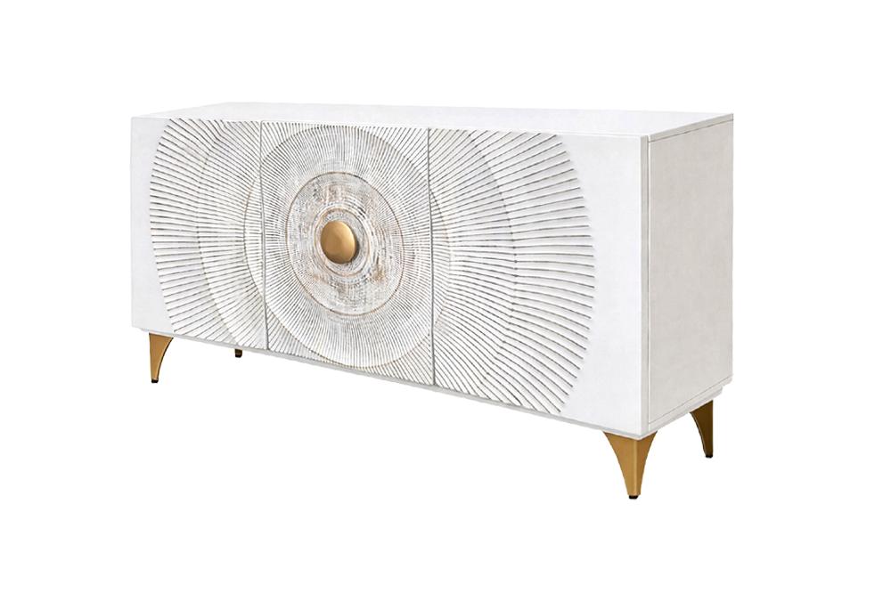 Sideboard GOLDEN SUNSET 140cm 3D Mangoholz weiß