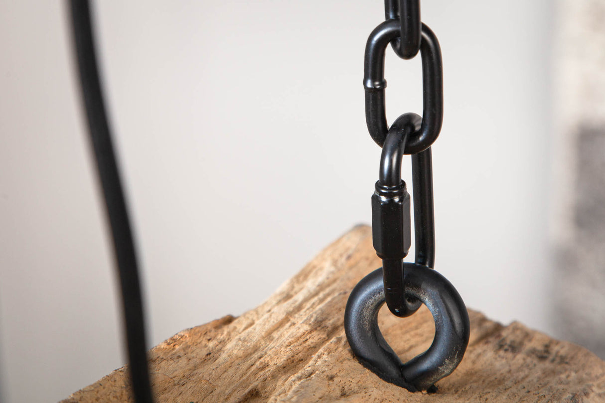 Suspension BARRACUDA 70cm pour 3 ampoules en bois recyclé