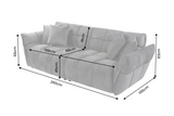 Sofa CLOUD 260cm 3-Sitzer XXL Samt grau
