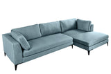 Ecksofa SIGNUM XL 315cm 3-Sitzer mit Ottomane rechts Samt Petrol